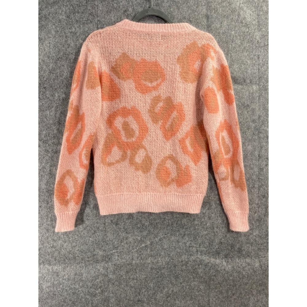 Bianco & Blu Italy Pink Leopard‎ Print Sweater Medium Fuzzy Soft Made in Italy - Picture 2 of 8